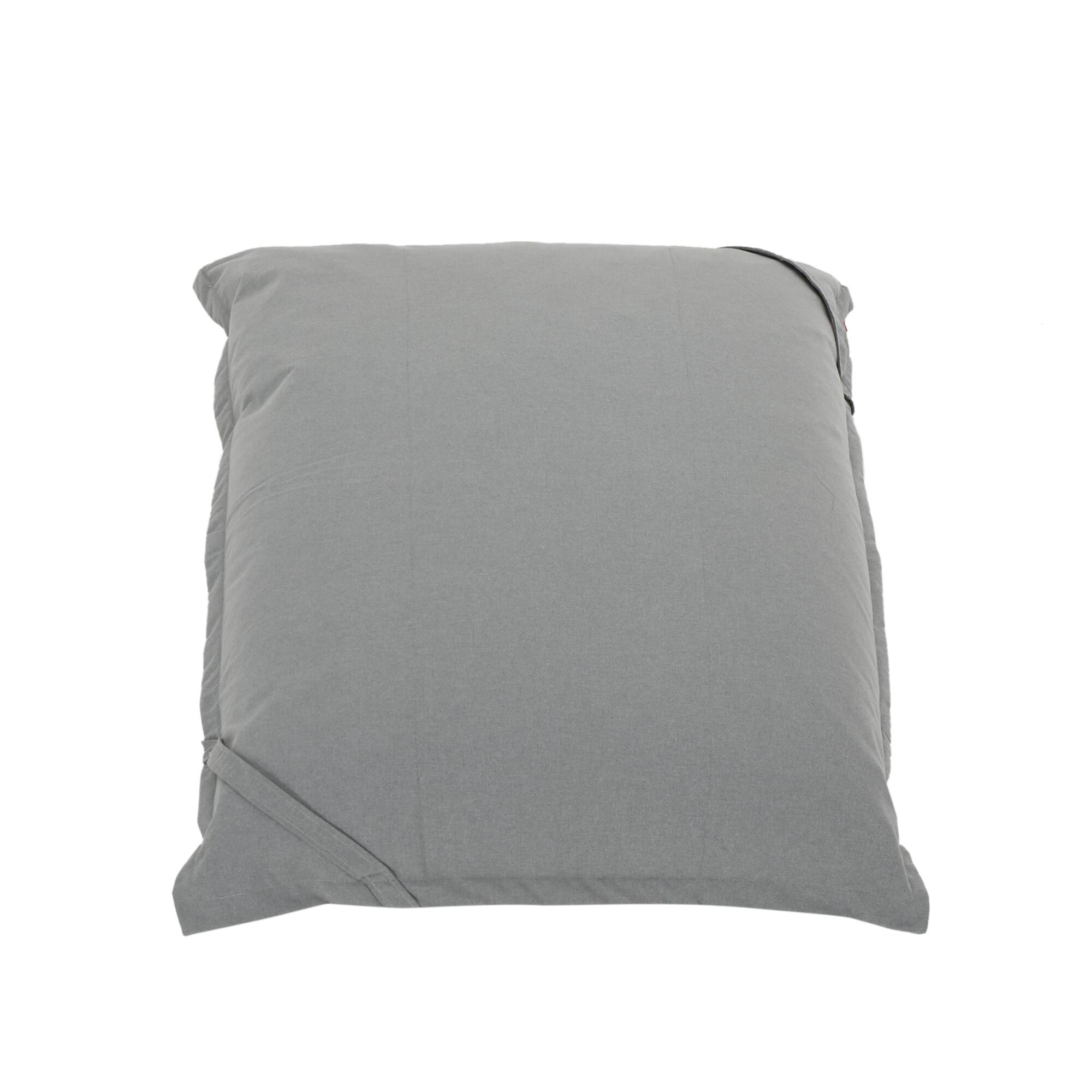 Angle. GOODSILO - Large Water-Resistant Indoor Lounger Bean Bag Chair with Removable Cover in Neutral Tones - Charcoal.