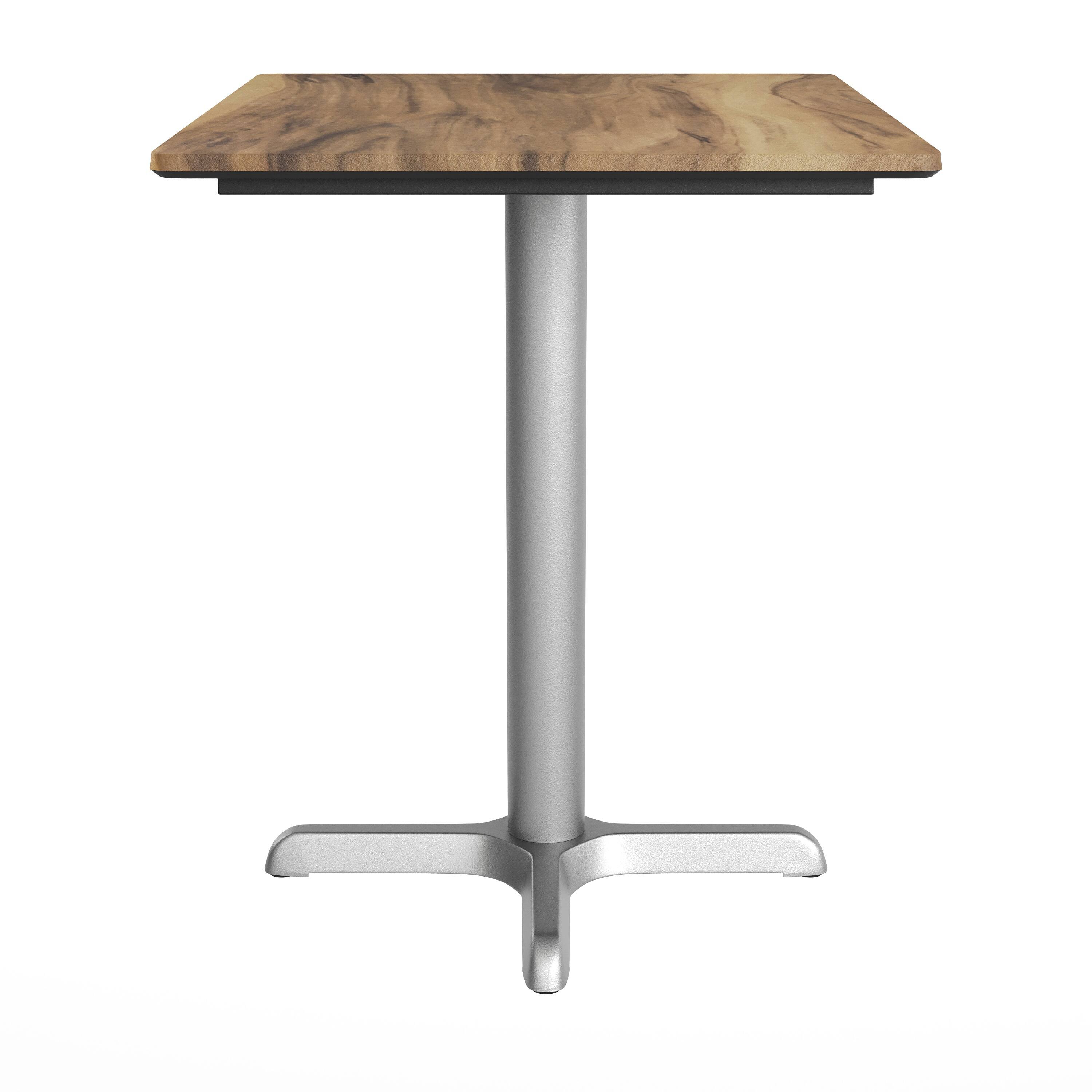 Alt View 7. Emma + Oliver - PureShield Indoor Outdoor Tabletop with Seam-Free Surface Innovation and Cast Iron Bistro Table Base - Natural/Silver Base.