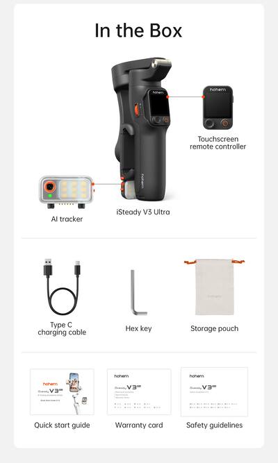 Hohem iSteady V3 Ultra 3 Axis Gimbal Stabilizer for Smartphone w Hohem iSteady V3 Ultra 3 Axis Gimbal Stabilizer for Smartphone w