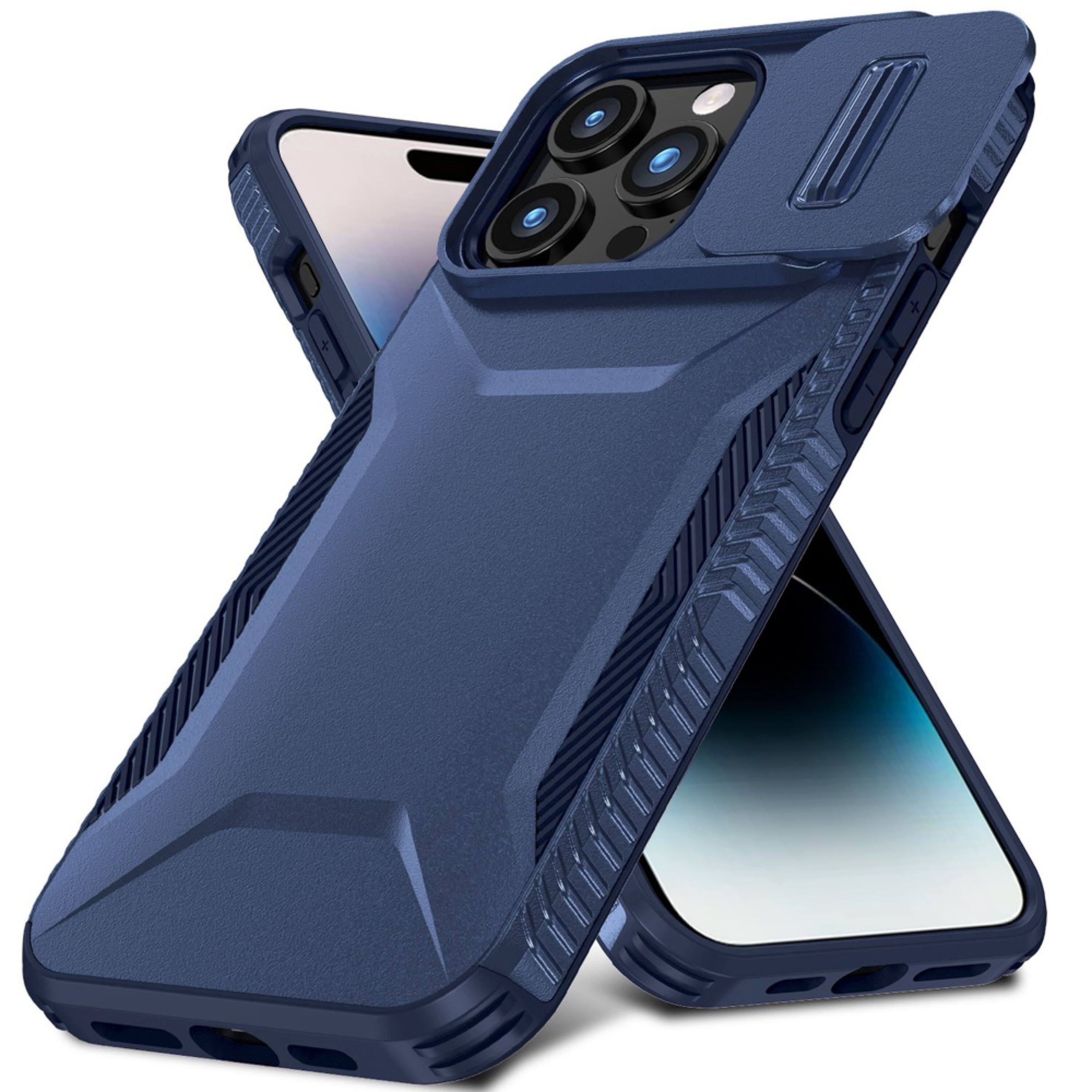 Kitcheniva - Rugged Side Grip Sliding Lens Case For iPhone 14 Pro Max - Dark Blue price history on PriceWatchPro