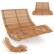 Front. Costway - Outdoor Double Chaise Lounge for 2 with High Back Slatted Seat Stopper for Patio - Natural.