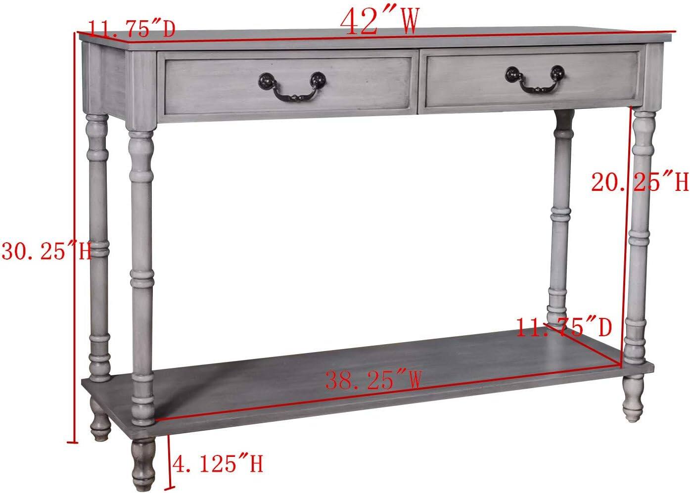 11.75"D  
42"W  
20.25"H  
30.25"H  
38.25"W  
4.125"H