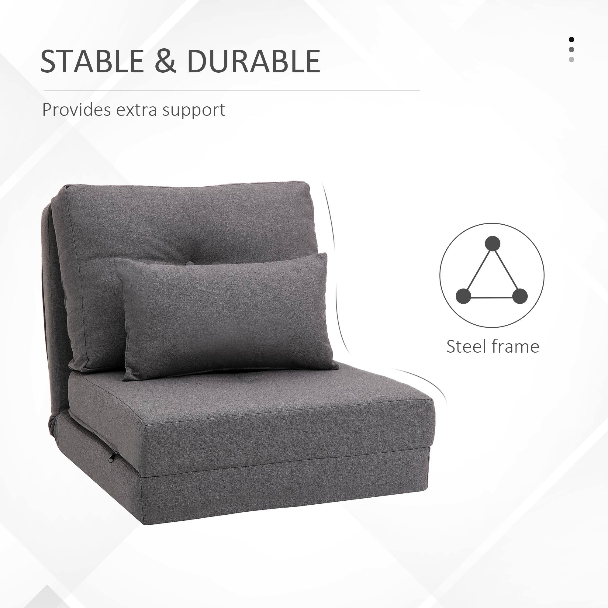 STABLE & DURABLE

Provides extra support

Steel frame