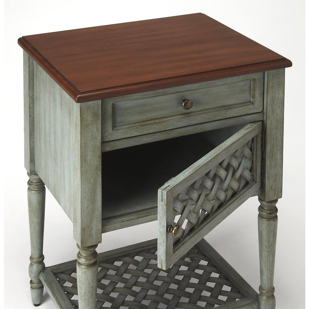 Angle. Butler Specialty - Chadway Rustic End Table - Green.