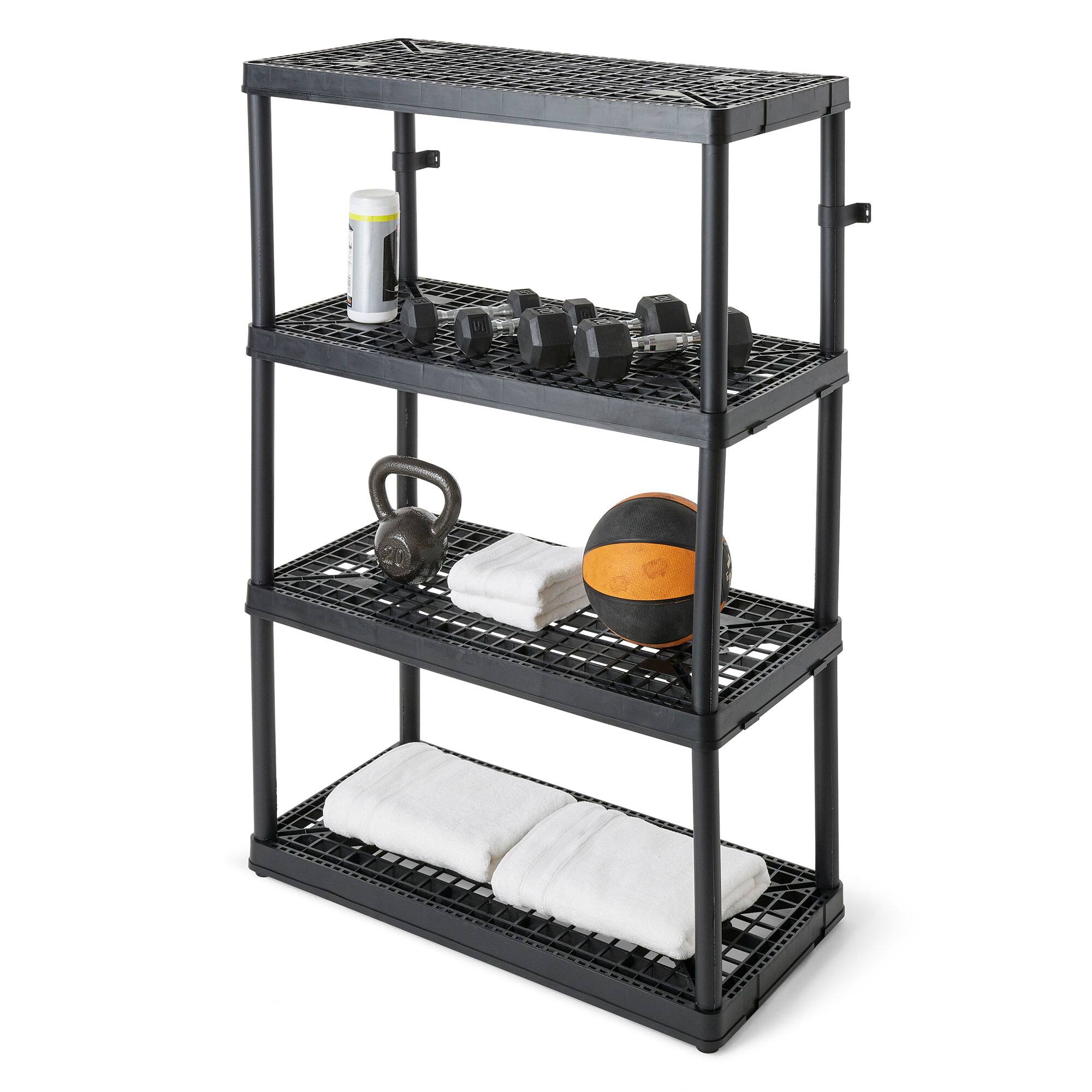 Alt View 4. Gracious Living - Gracious Living 4 Shelf Fixed Height Ventilated Storage Unit, Black, 4 Pack - Black.