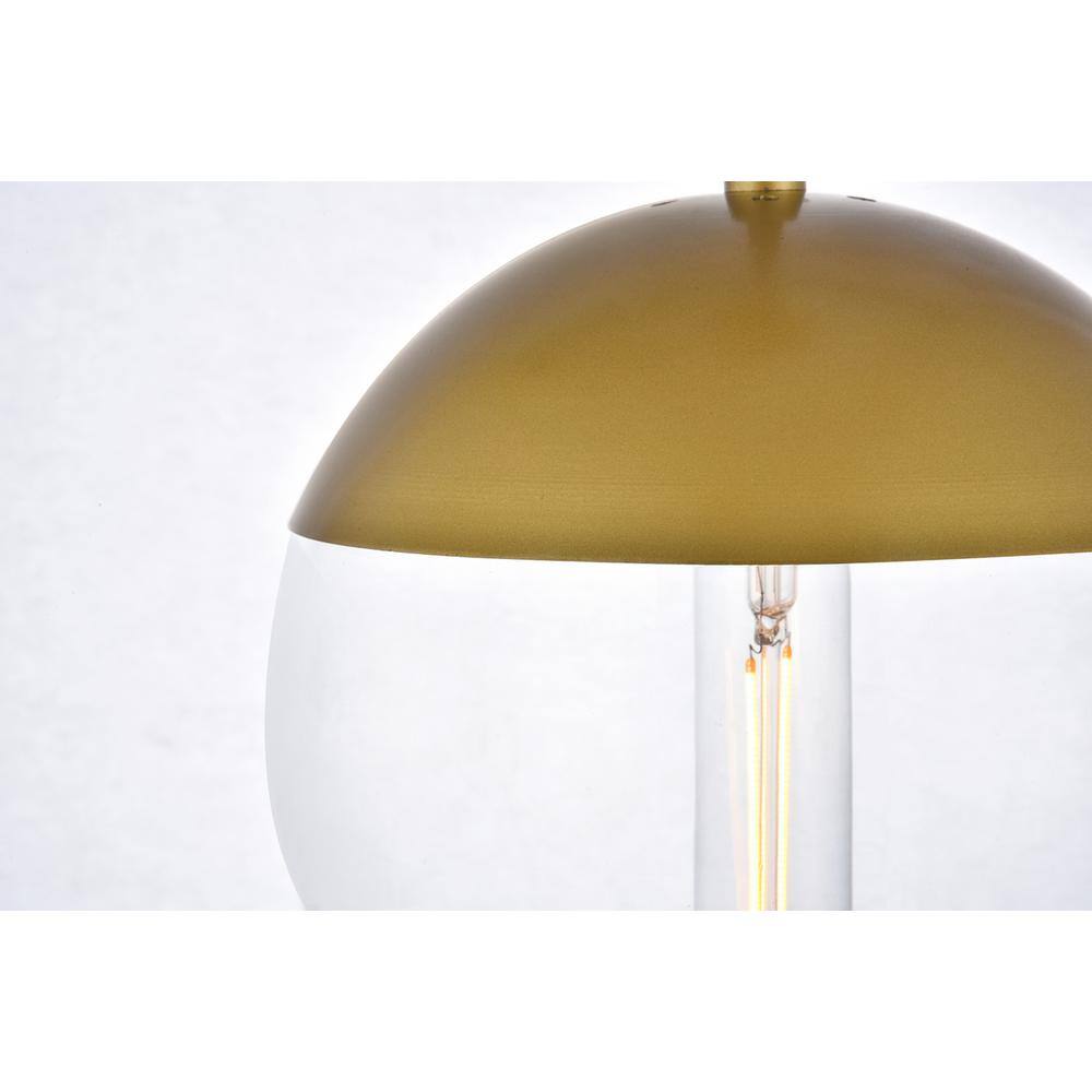 Back. Living District - Eclipse 1 Light Brass Pendant With Clear Glass - Brass And Clear.