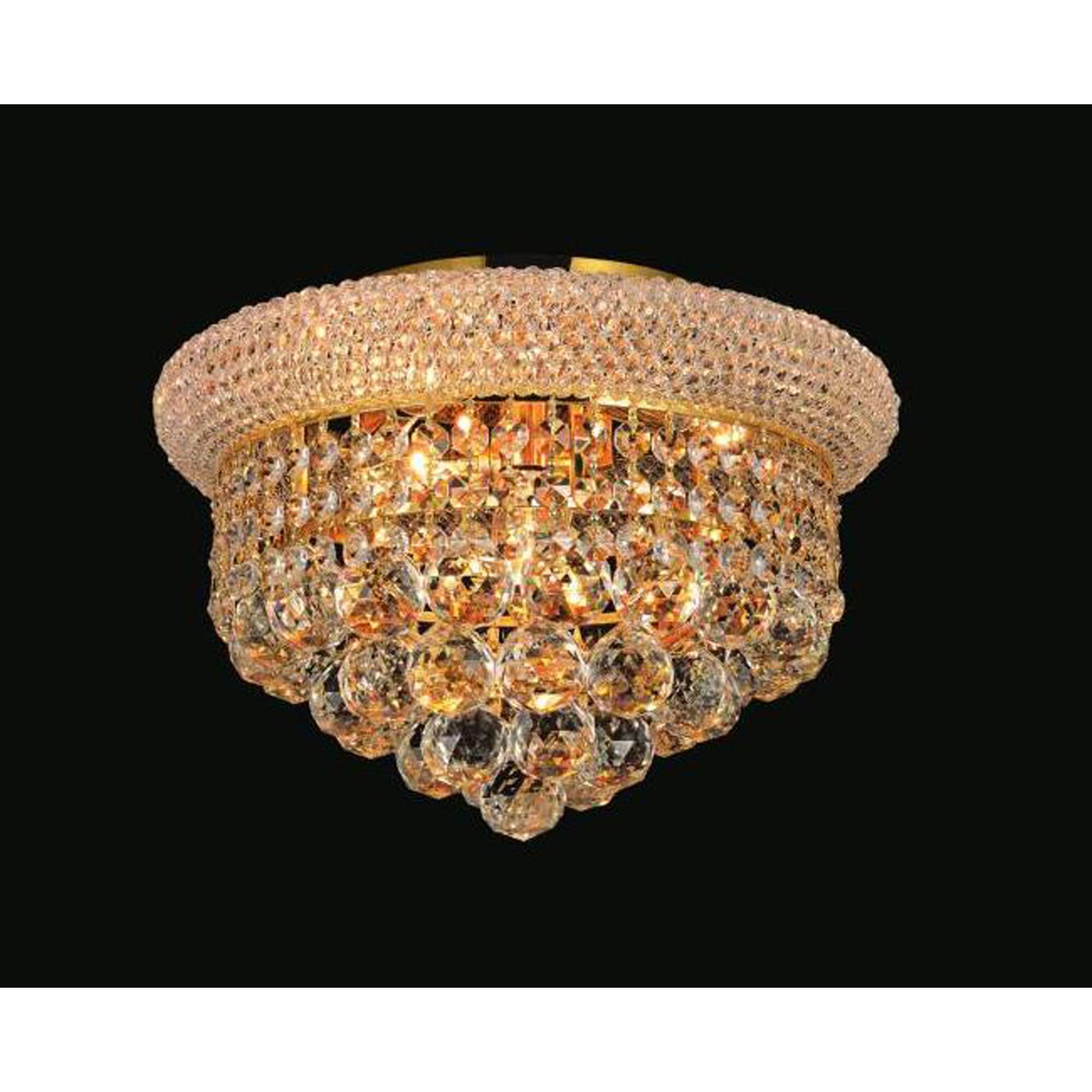 Alt View 1. CWI Lighting - Empire 4 Light Flush Mount With Gold Finish - Gold.