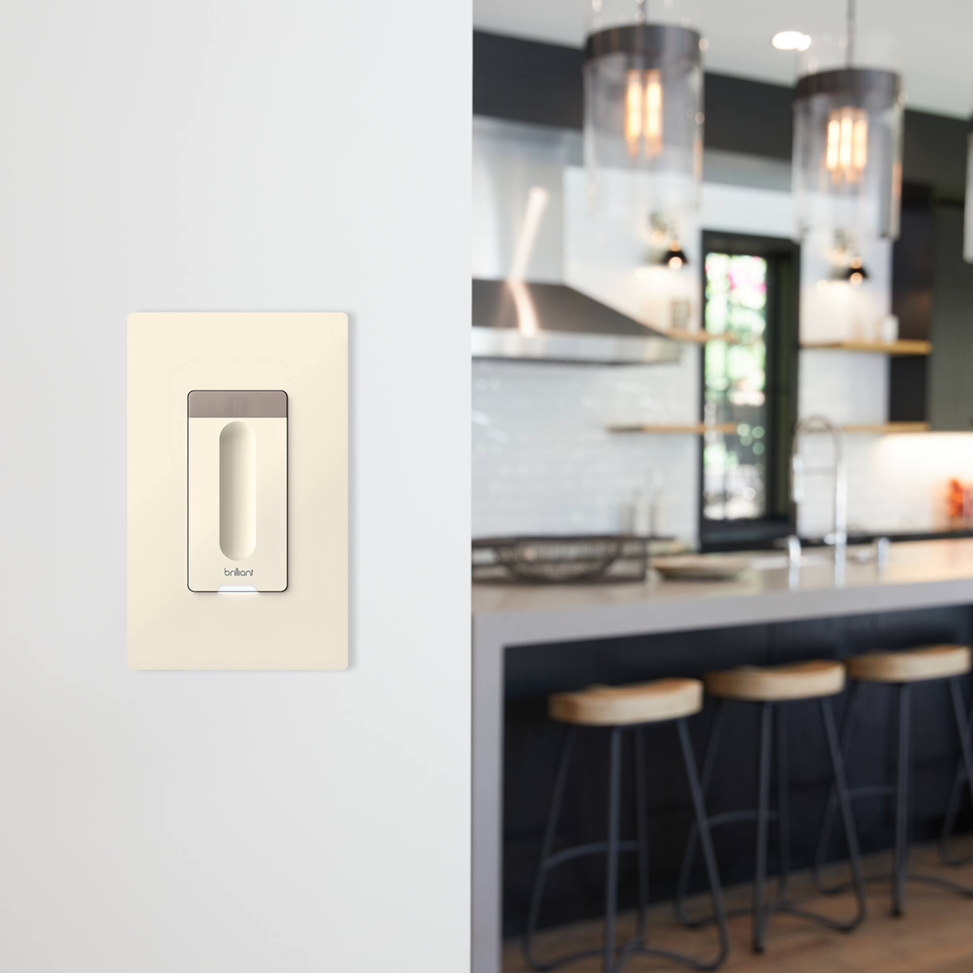 Alt View 13. Brilliant - Smart Dimmer Switch - Light Almond.