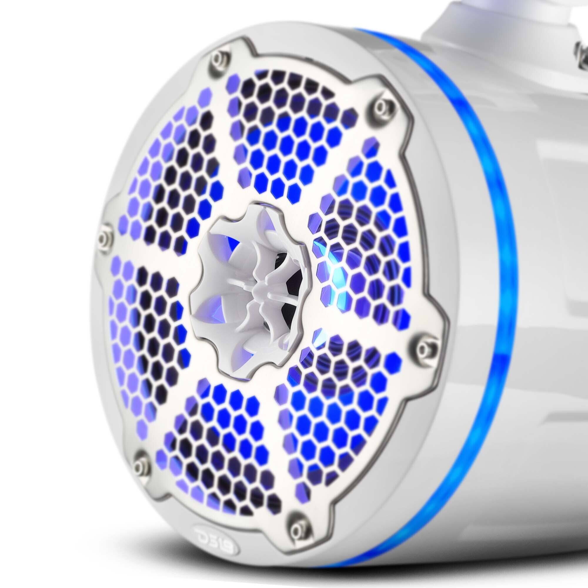 Alt View 8. DS18 Audio - NXL 8" Neodymium Loudspeaker with RGB LED Lights and Grille (Pair), 180W RMS 4-Ohm - White.