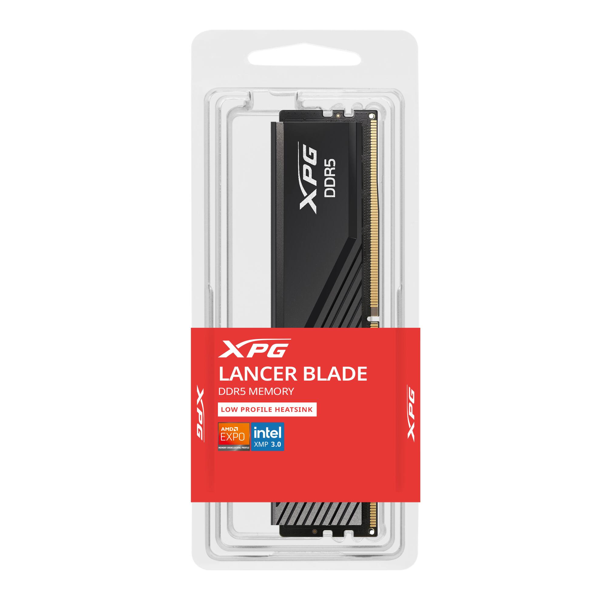 XPG DDR5  
XPG LANCER BLADE DDR5 MEMORY  
LOW PROFILE HEATSINK  
XPG EXPO  
AMD EXPO  
intel XMP 3.0