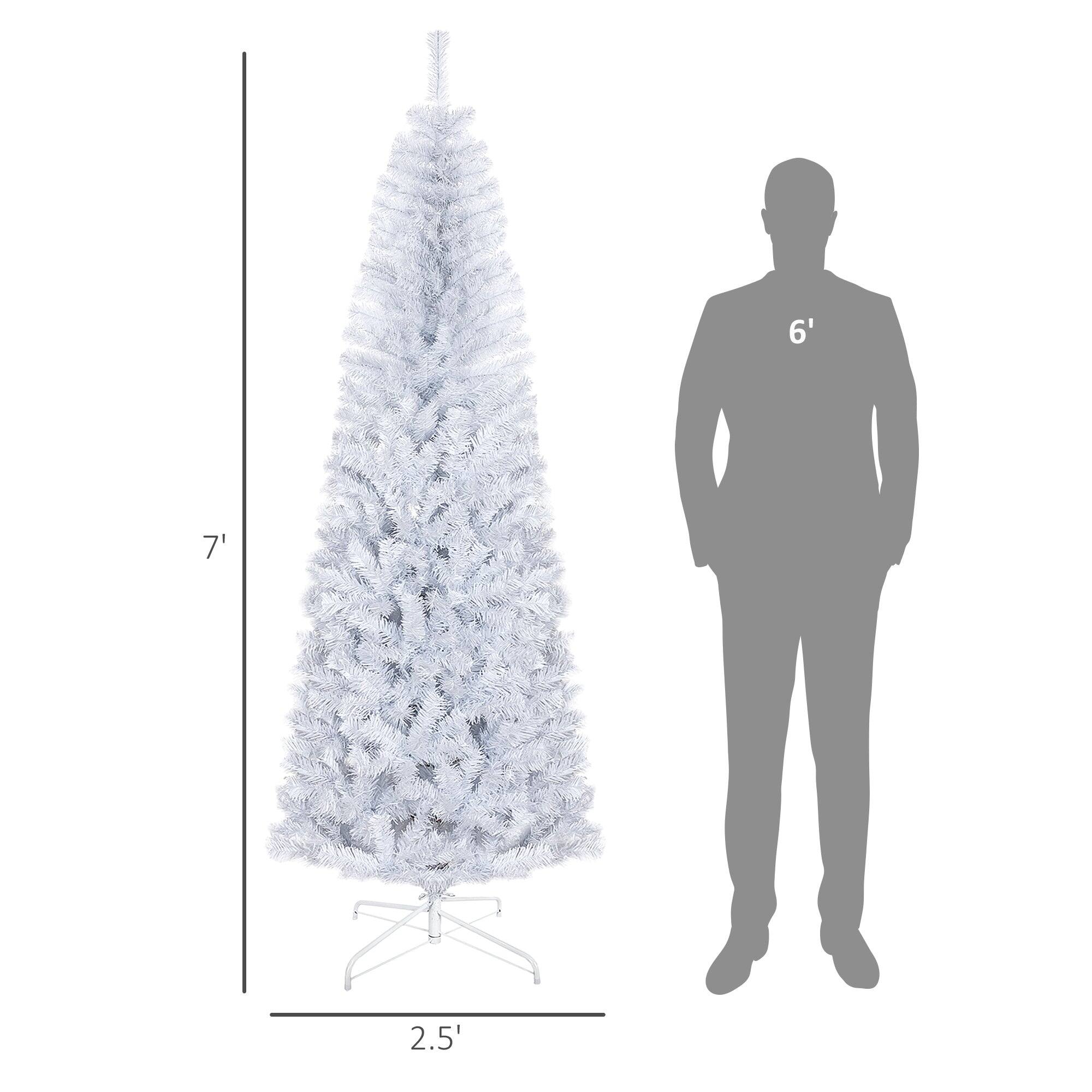 Left. BreeBe - 7ft Pencil Christmas Tree - White.