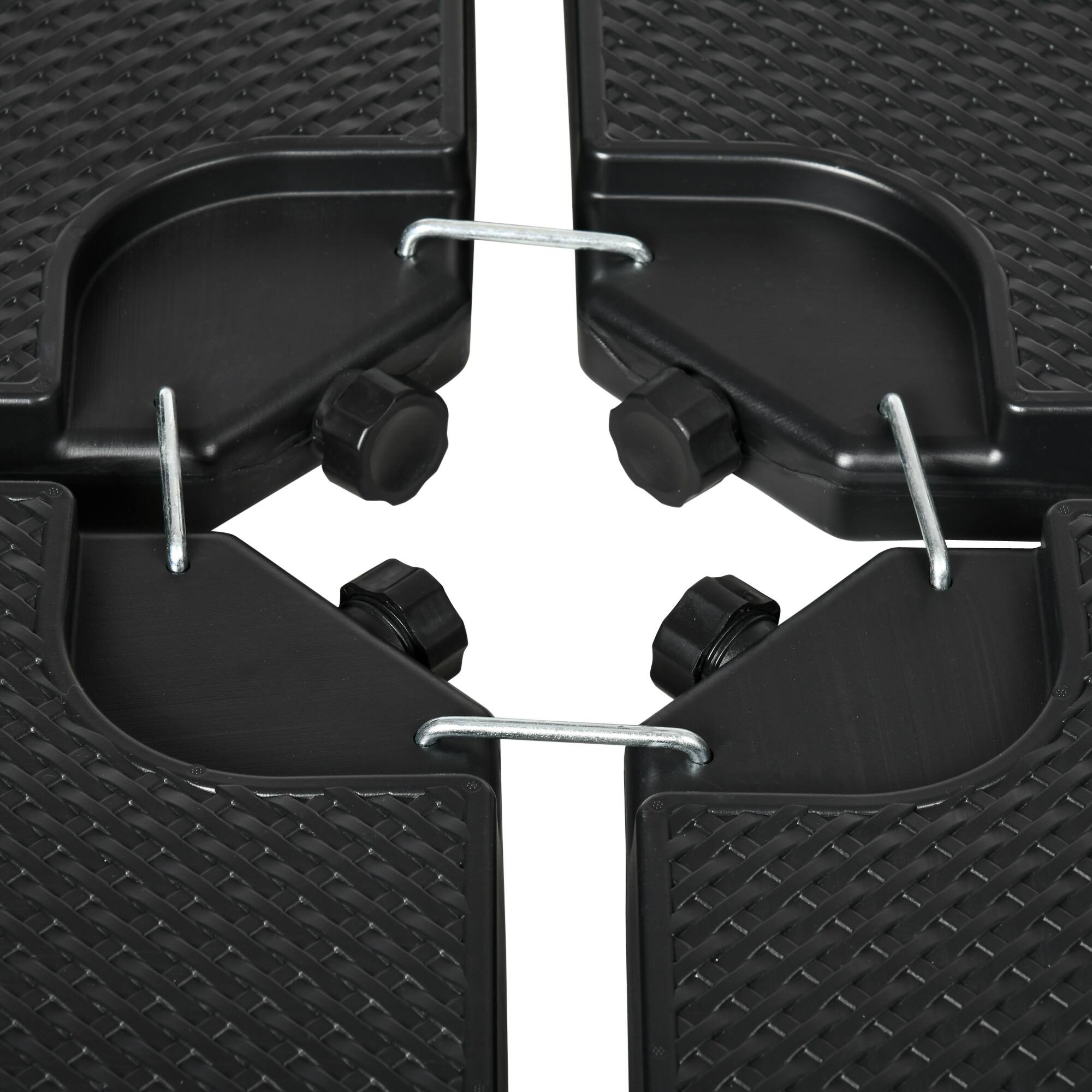 Alt View 8. Outsunny - HDPE Material Patio Umbrella Base Weights Sand Filled up to 175 Lb. for Any Offset Umbrella Base | 4-Piece - Black.