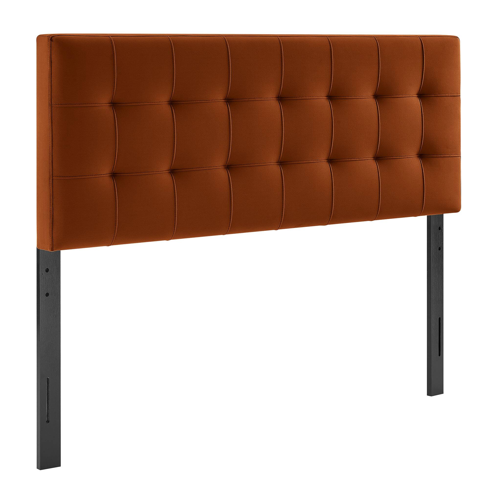 Angle. Modway - Lily Biscuit Tufted Performance Velvet Headboard by Modway - Rust.