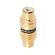 Front. AudioQuest - AudioQuest RCA <> RCA Coupler - Female RCA > Female RCA - Gold.