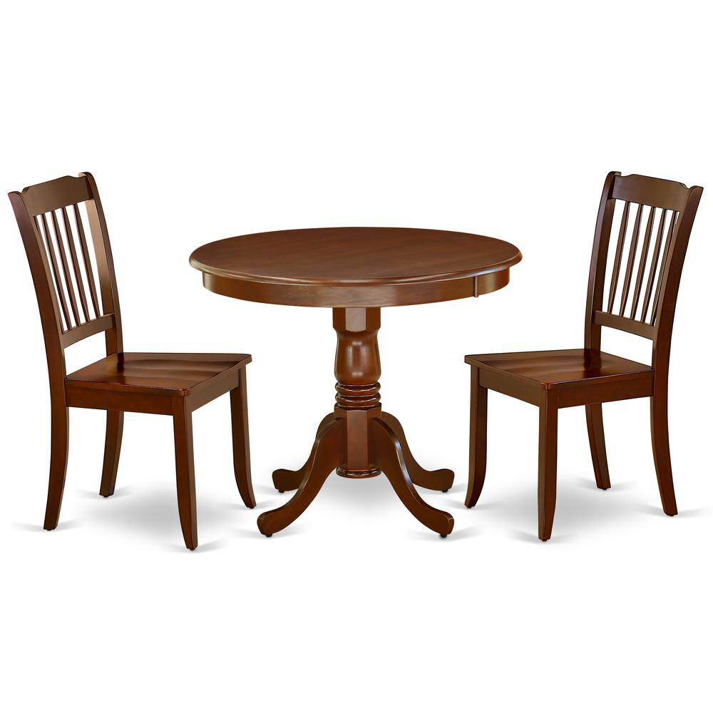 Back. East West Furniture - Dining Room Set Mahogany - Brown.