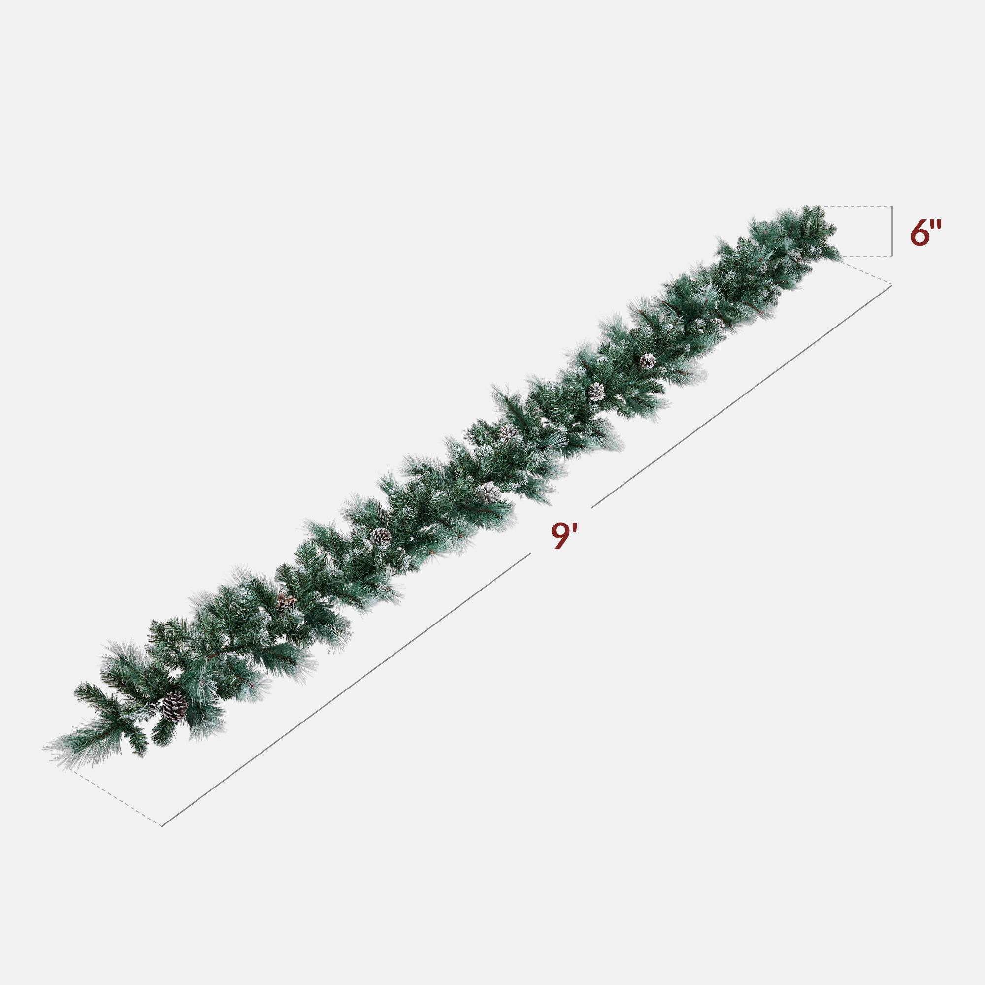 Alt View 1. Best Choice Products - Best Choice Products 9ft Pre-Lit Semi-Flocked Christmas Garland w/ 50 LED Lights, Pine Cones, Berries - Frosted - Battery.