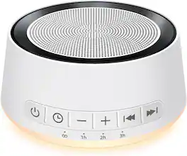 FINEAK - Sound Machine Noise Machine with 30 Soothing Sounds 12 Colors Night Light Sleep Machine - White