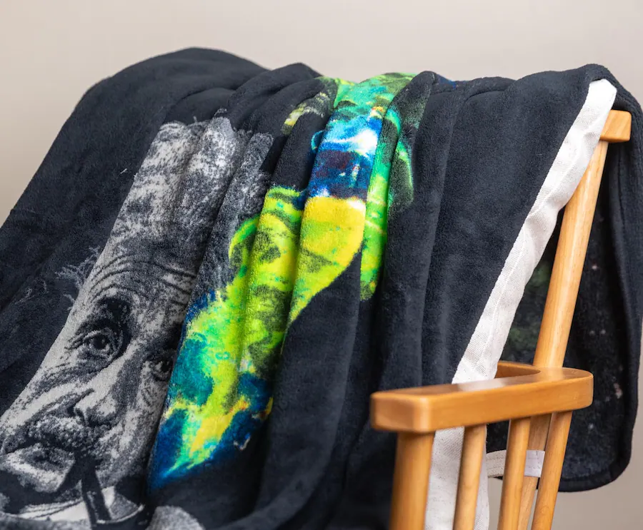 Multi Color Smoke Just Funky Albert Einstein Smoke Galaxy Lightweight Fleece Throw ...
