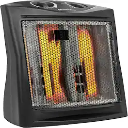 Loheer - Portable Electric Space Heater, Infrared Quartz Tower with Adjustable Thermostat and Two Heat Settings