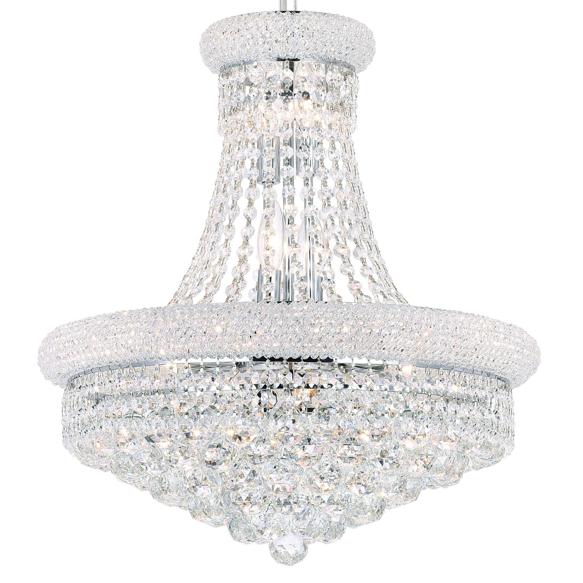 Angle. CWI Lighting - Empire 14 Light Down Chandelier With Chrome Finish - Chrome.