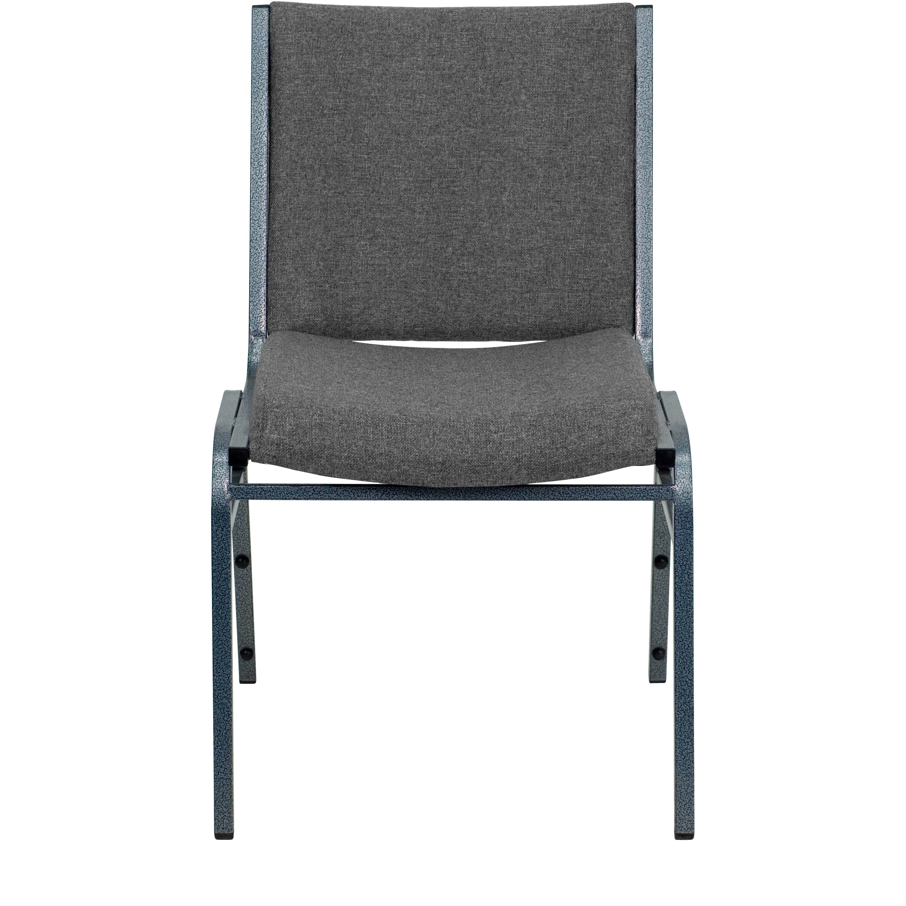 Alt View 6. Emma + Oliver - Heavy Duty Reception/Guest Stack Chair - Gray Fabric.
