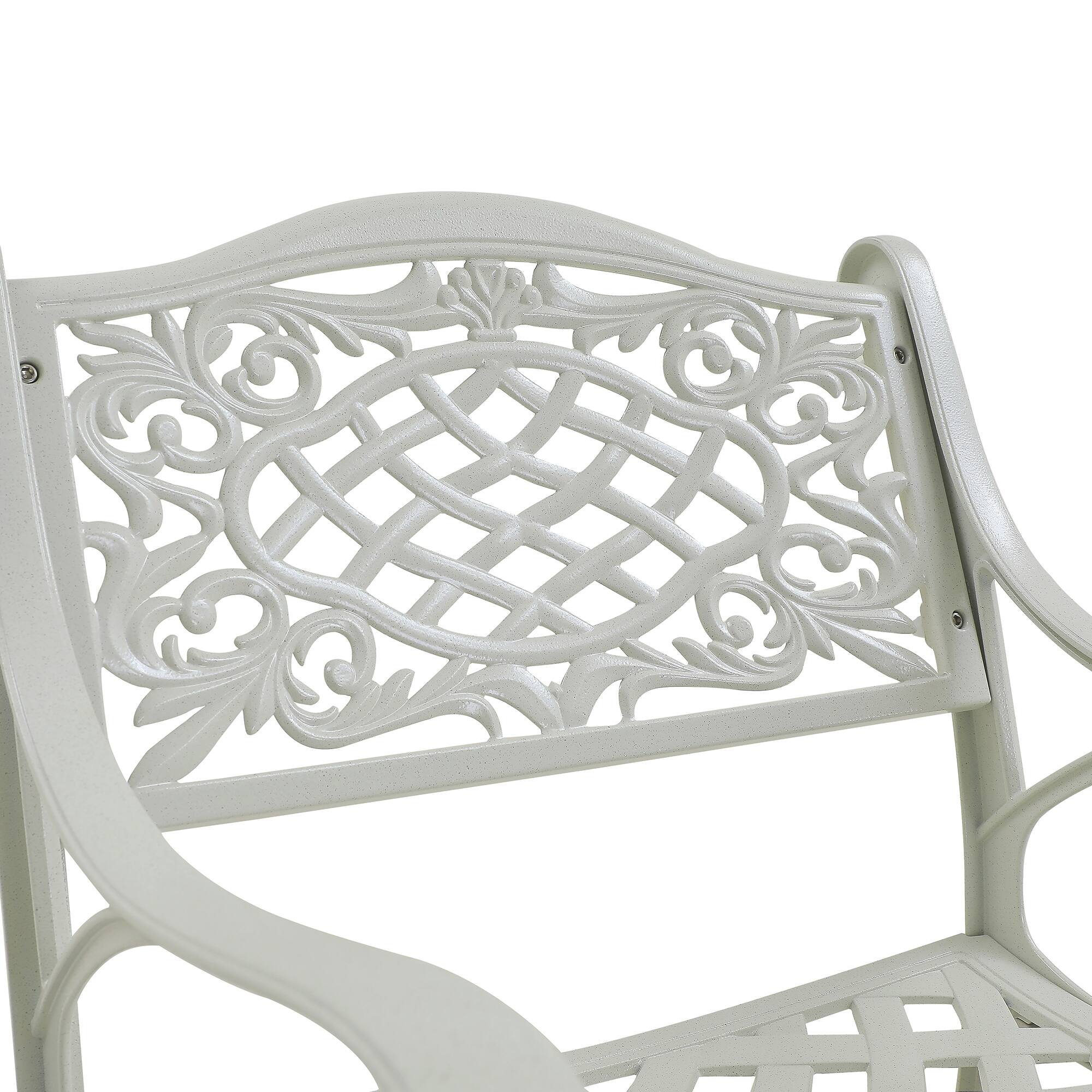 Alt View 1. Mondawe - Set of 2 Cast Aluminum Stationary Dining Chairs - White.