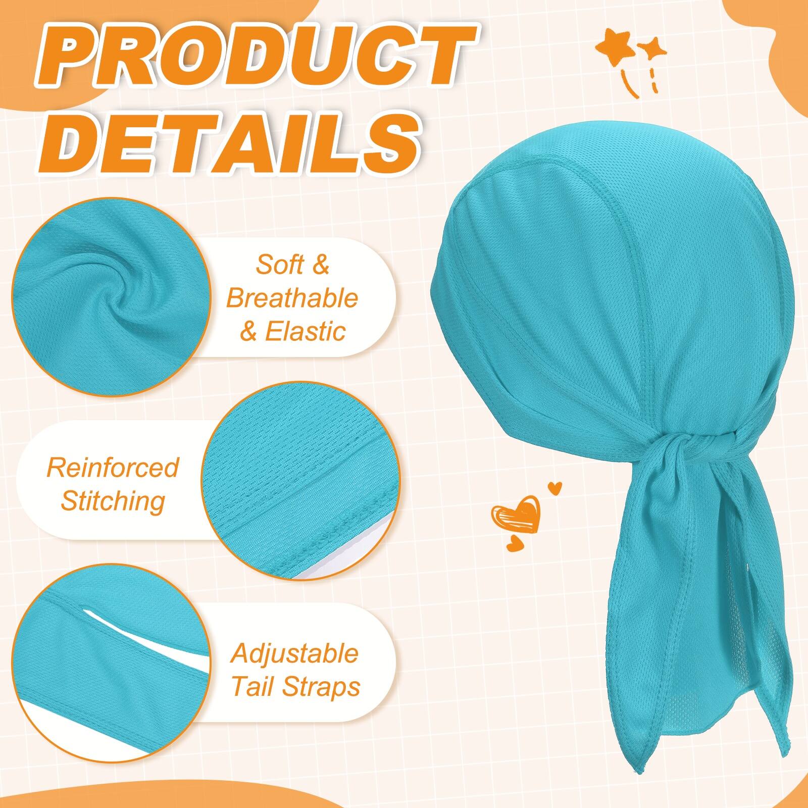 PRODUCT DETAILS

- Soft & Breathable & Elastic
- Reinforced Stitching
- Adjustable Tail Straps
