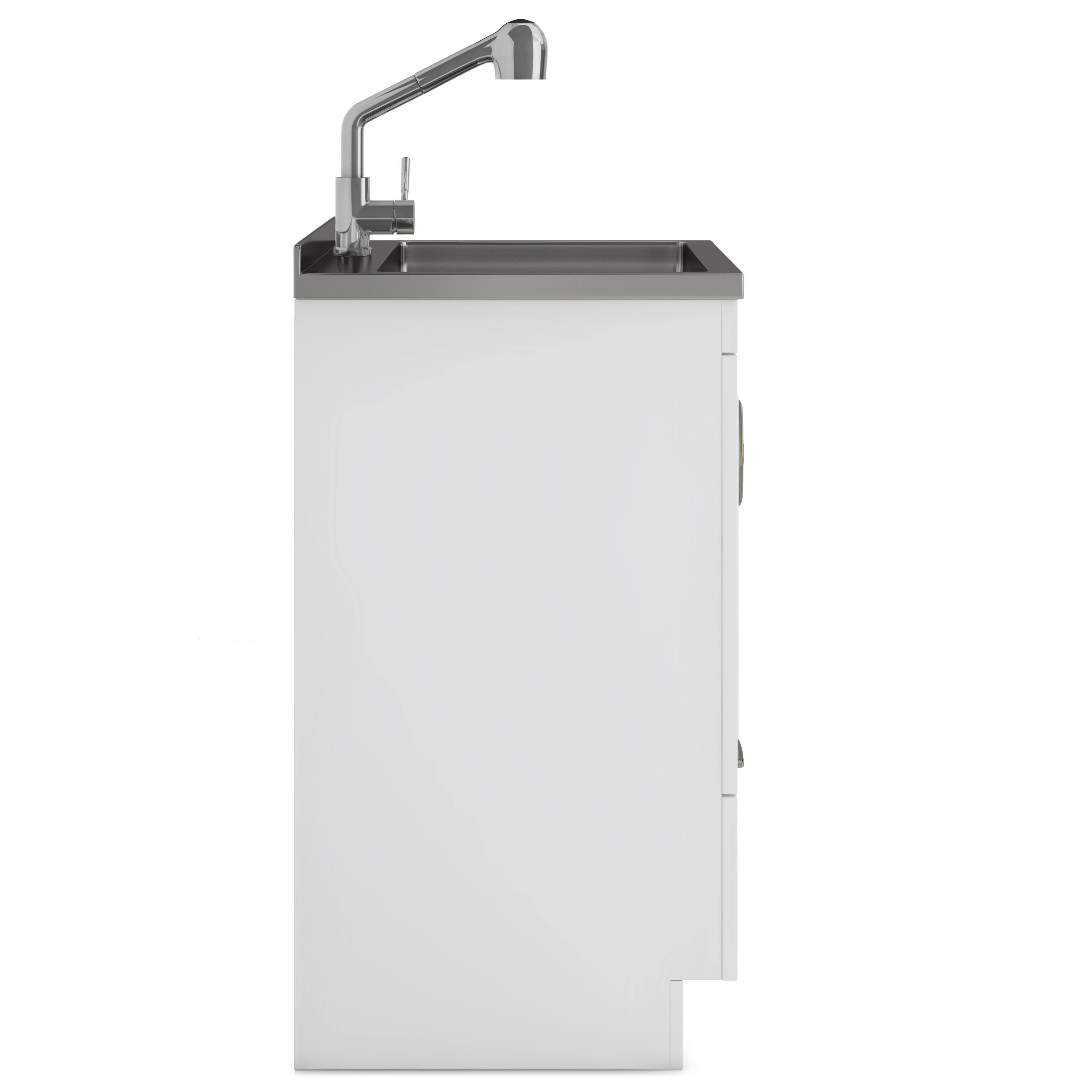 Alt View 2. Simpli Home - Cardinal  All-in-One 24-inch Utility Sink & Cabinet - Pure White.