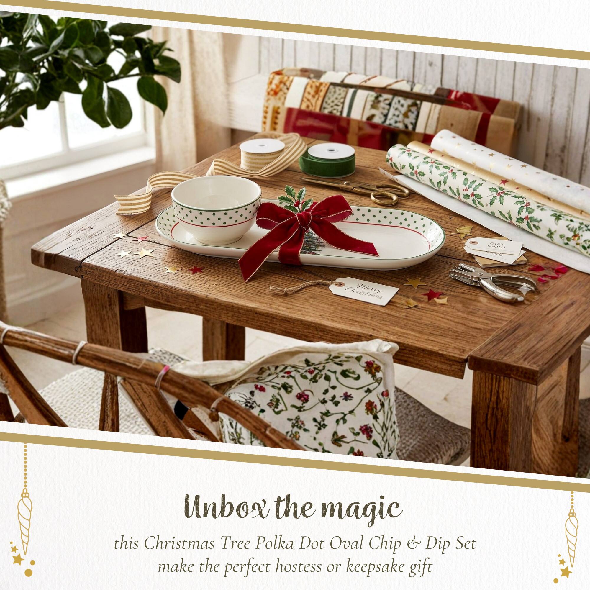 GIFT CARD

Christmas

Unbox the magic this Christmas Tree Polka Dot Oval Chip & Dip Set make the perfect hostess or keepsake gift