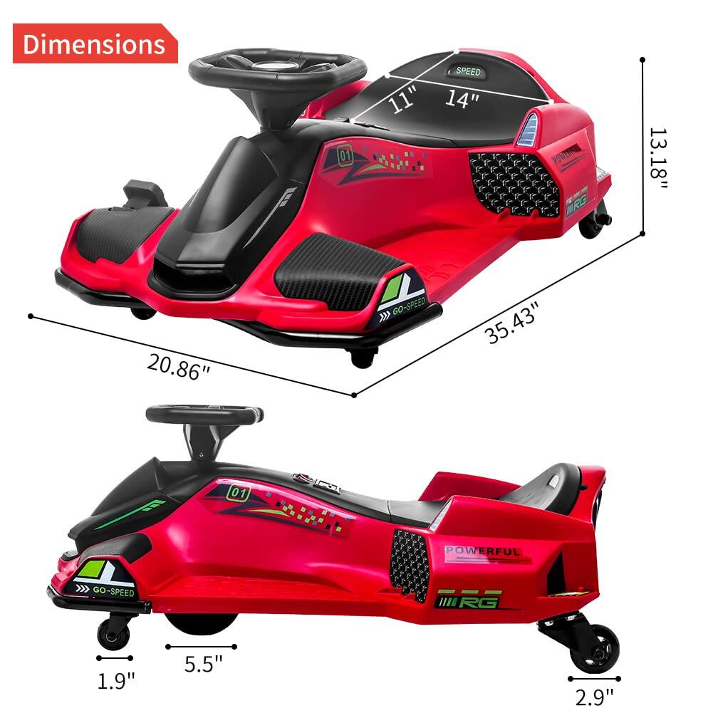Dimensions  
- Length: 35.43"  
- Width: 20.86"  
- Height: 13.18"  
- Seat Height: 14"  
- Seat Width: 11"  
- Wheel Diameter: 1.9"  
- Wheel Width: 5.5"  
- Wheel Height: 2.9"