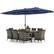Alt View 1. Costway - 11 PCS Patio Dining Set with 15 ft Double-Sided Patio Umbrella 8 Armchairs - Mix Gray,Beige,Blue.
