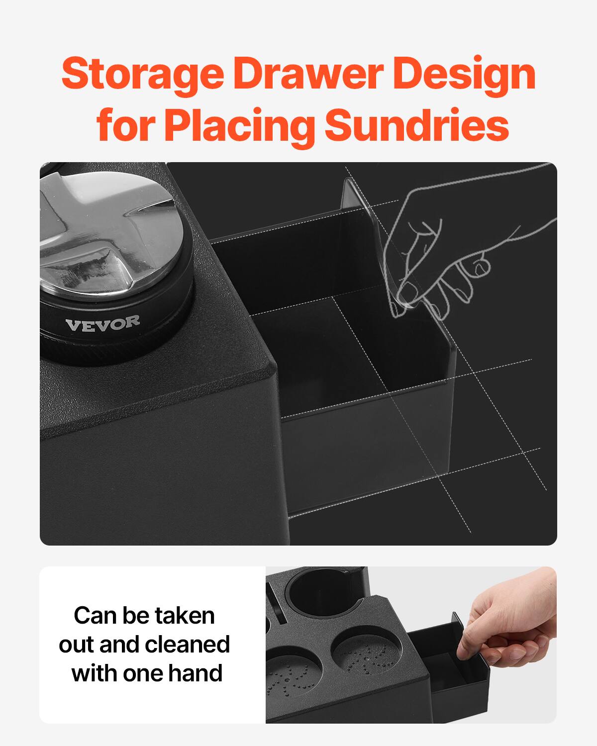 Storage Drawer Design for Placing Sundries

Can be taken out and cleaned with one hand