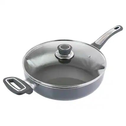 Front. Oster - Oster 3.5 Quart Aluminum Saute Pan with Lid - Silver.