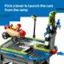 Flick a lever to launch the cars from the ramp.