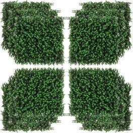 Outsunny - 12PCs Grass Wall Panels, 20" x 20" Artificial Grass Wall Decor, Greenery Backdrop Panels Wall for Outdoor, Indoor - Emerald Green