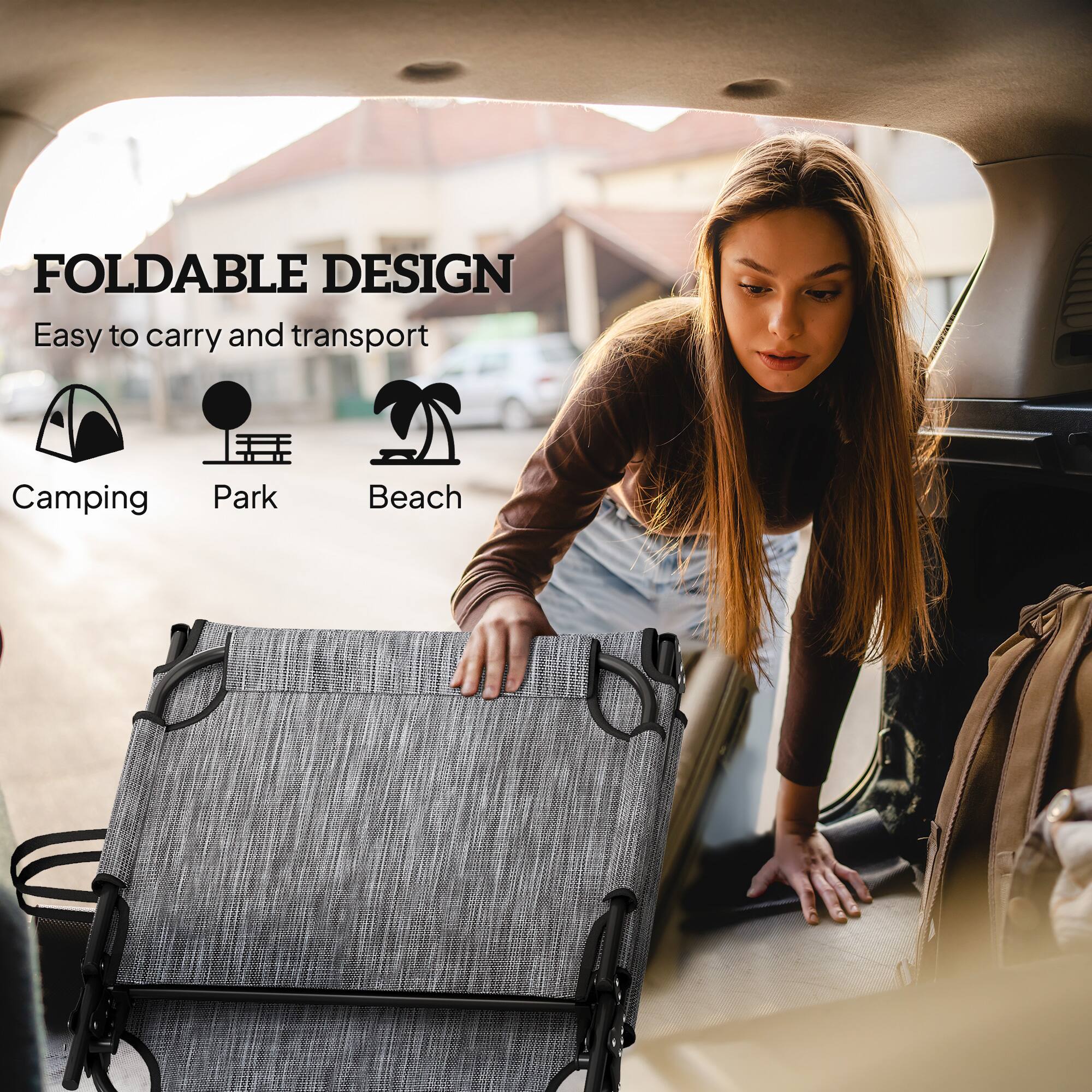 FOLDABLE DESIGN
Easy to carry and transport
Camping
Park
Beach