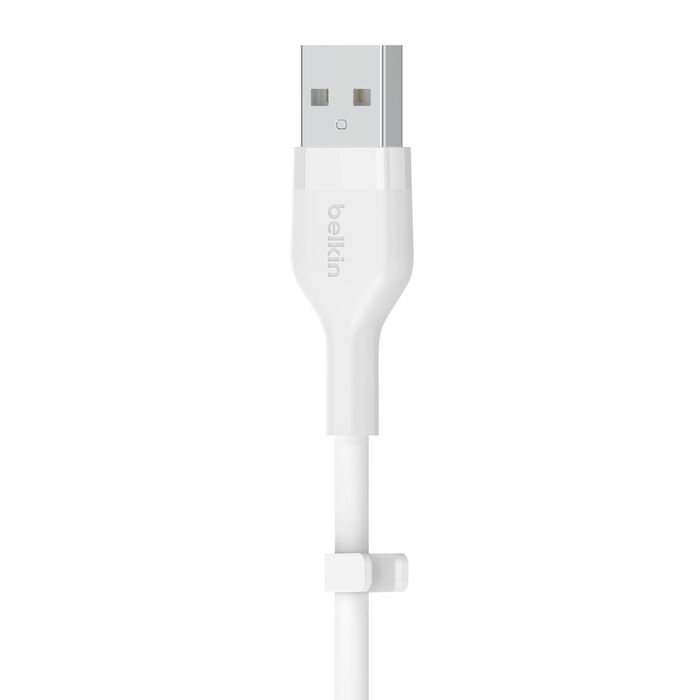 Left. Belkin - USB-A TO LTG, SILICONE, 6'', WH - White.