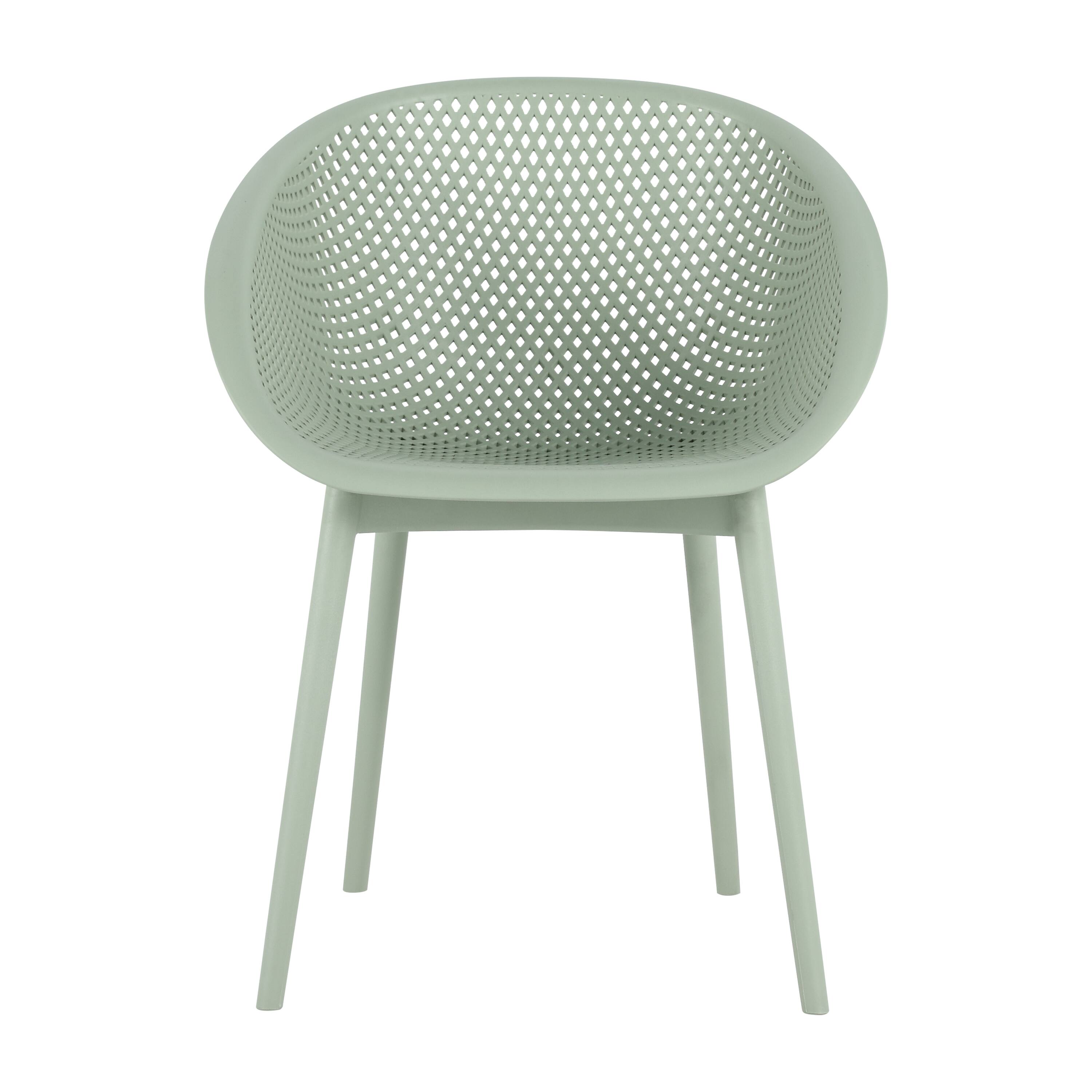 Alt View 6. Mondawe - 2pcs Modern PP Plastic Lounge Chairs - Pale Green.