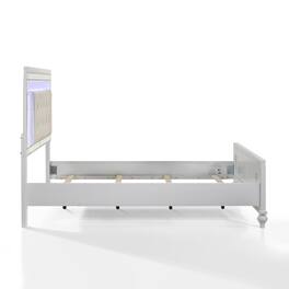 New Classic Furniture - Furniture Valentine Solid Wood Full Size Lighted Bed - White