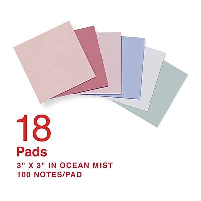 18 Pads  
3" x 3" in Ocean Mist  
100 Notes/Pad