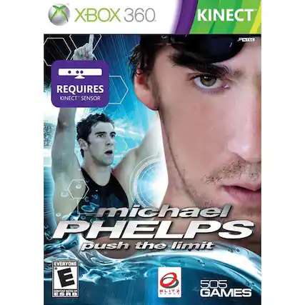 XBOX 360
KINECT NTSC
REQUIRES KINECT SENSOR
michael PHELPS
push the limit
EVERYONE
E
ESRB
505 GAMES - E (Everyone)