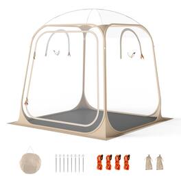Gymax - 7x7ft Clear Bubble Pop-Up Tent w/Sealed Floor Bag PVC Screen for 2-4 Persons - Multicolor