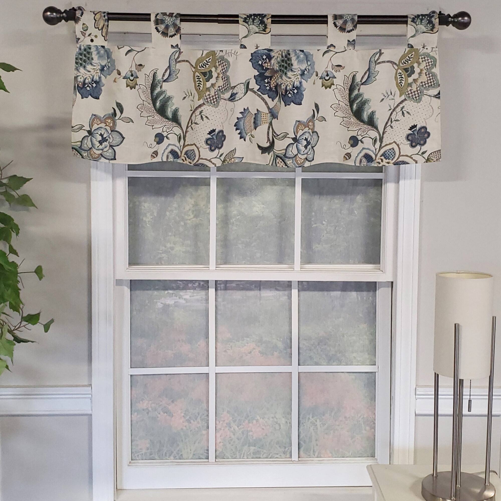 Angle. RLF Home - RLF Home Ophelia Tab Valance All season 4" Tab Valance 45" x 15" Iris Blue - Iris blue.