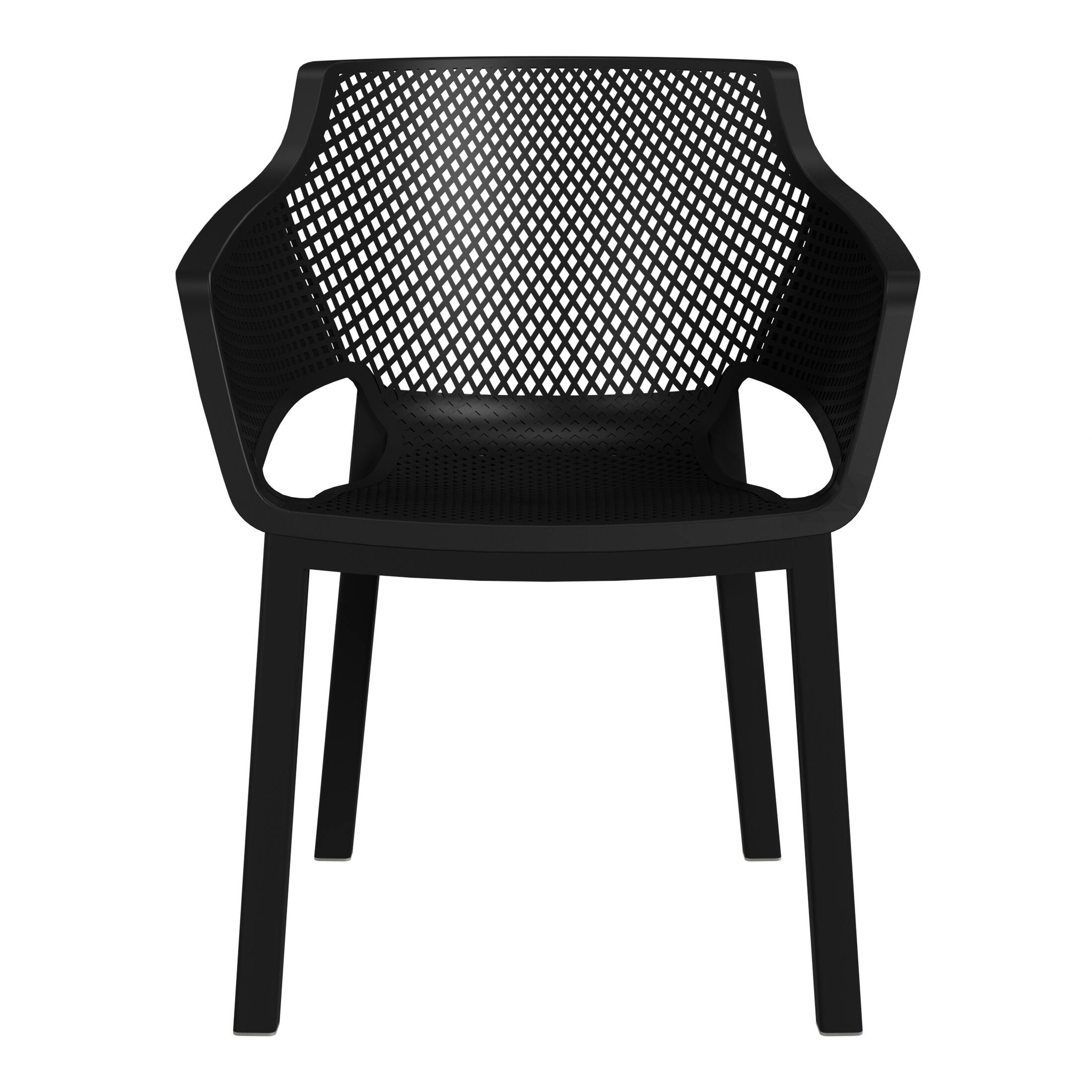 Back. WestinTrends - WestinTrends Playa Outdoor Modern Stackable Plastic Resin Patio Dining Armchair (Set of 4) - Black.
