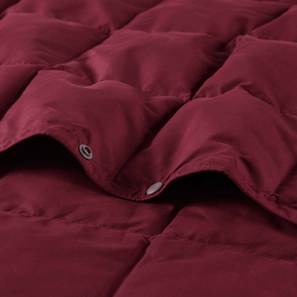 Alt View 4. MOOSOO - Wearable Blanket 62"x68", Goose & Down Throw Blanket with Buttons, Classic Box Quilting for Camping, Travel - Red.