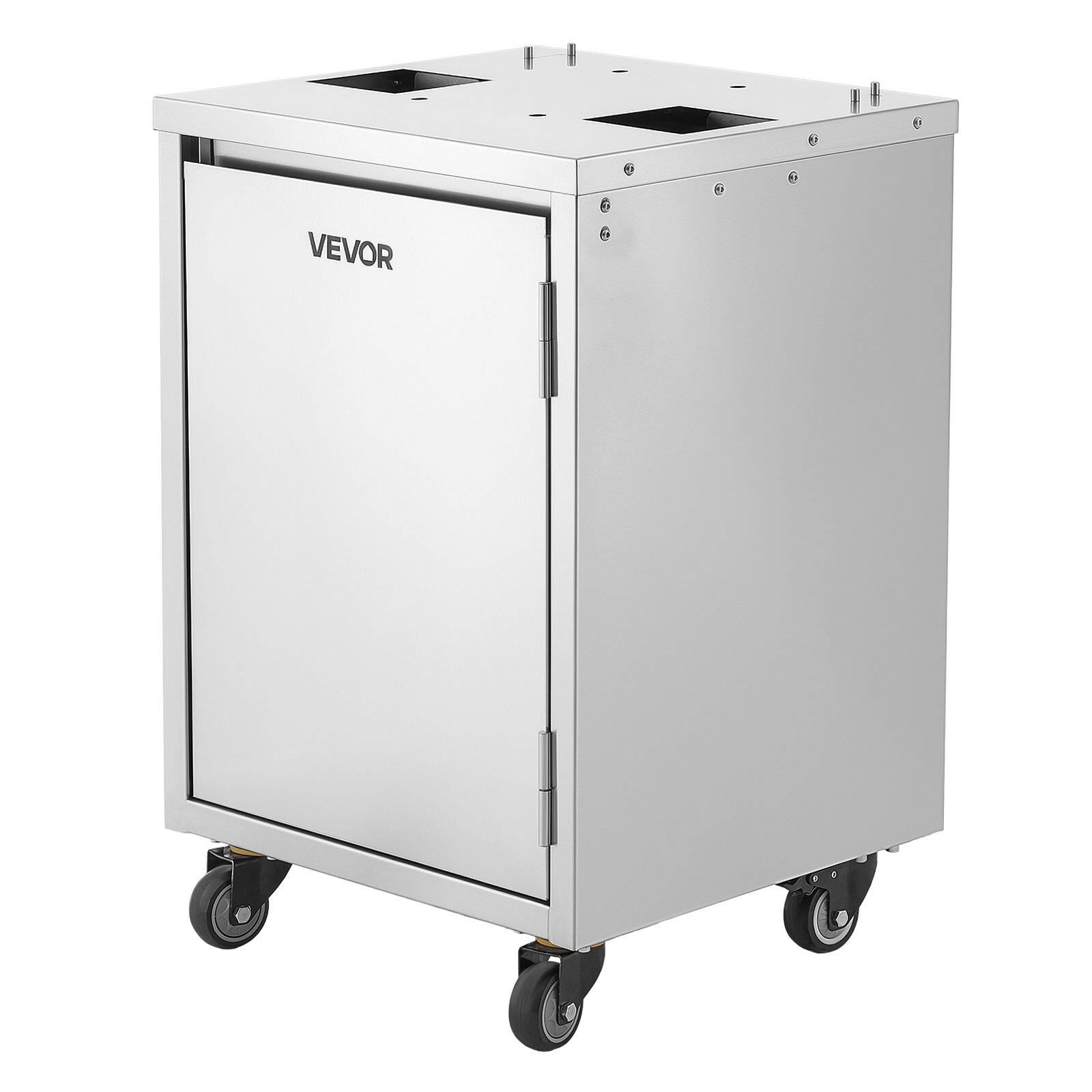 Alt View 5. VEVOR - Movable Base Cabinet for Orange Juicer, Thickened Stainless Steel, 4 Swivel Casters, Compatible with VEVOR NS2000E-2 - Silver.