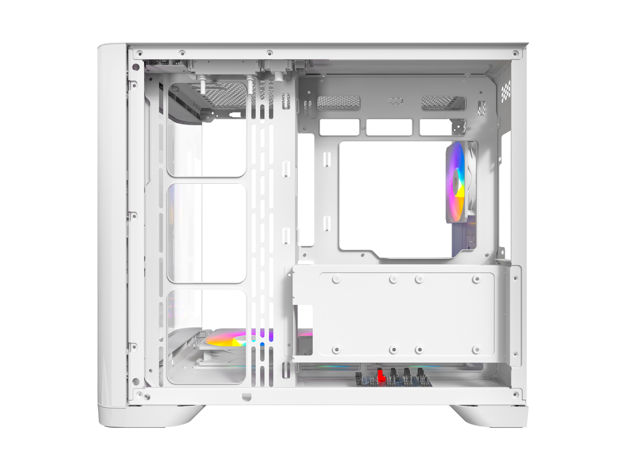 Alt View 7. Antec - C5 Curve ARGB, 4 x 120mm ARGB PWM Fans Included, Curved Tempered Glass Front & Side Panels, Mid-Tower ATX PC Case - White.