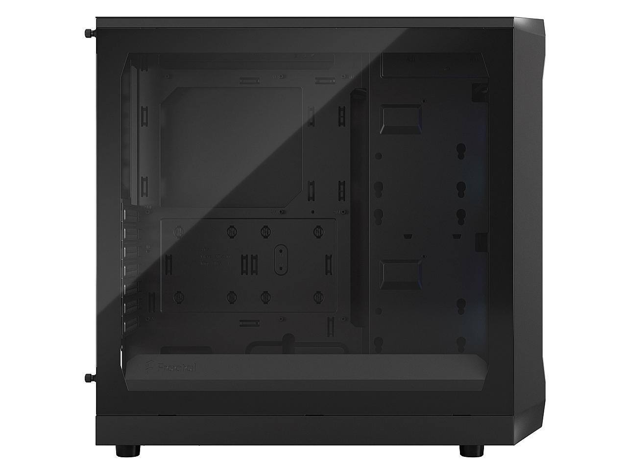 Alt View 4. Fractal Design - Fractal Design Focus 2 RGB Black ATX mATX Mini ITX Clear Tinted Tempered Glass Mid Tower Computer Case - Black.