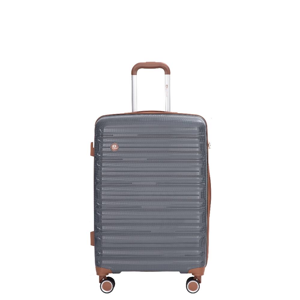 Alt View 3. Ropilly - Ropilly 5 Piece Luggage Set Polypropylene Hardshell Suitcase with TSA Lock and Spinner Wheels Dark Grey - Dark Grey.