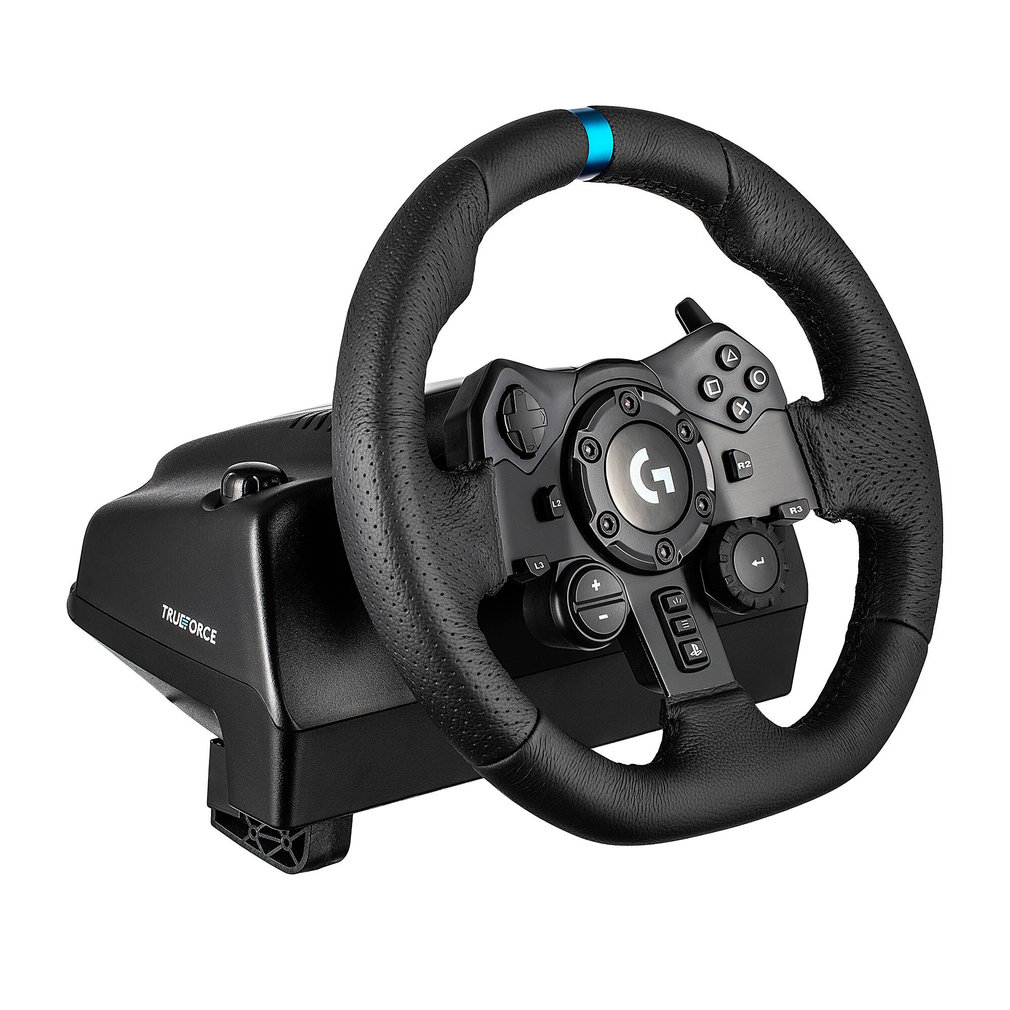 Alt View 1. Logitech - Logitech G923 Racing Wheel and Pedals Trueforce Sim Driving Wheel For PC, PS4, PS5 with Logitech Shifter - Black.